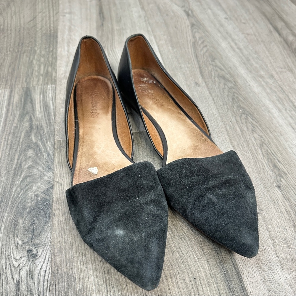 Madewell Black Women's Pointed Toe Suede Flats 9.5 - Picture 6 of 6